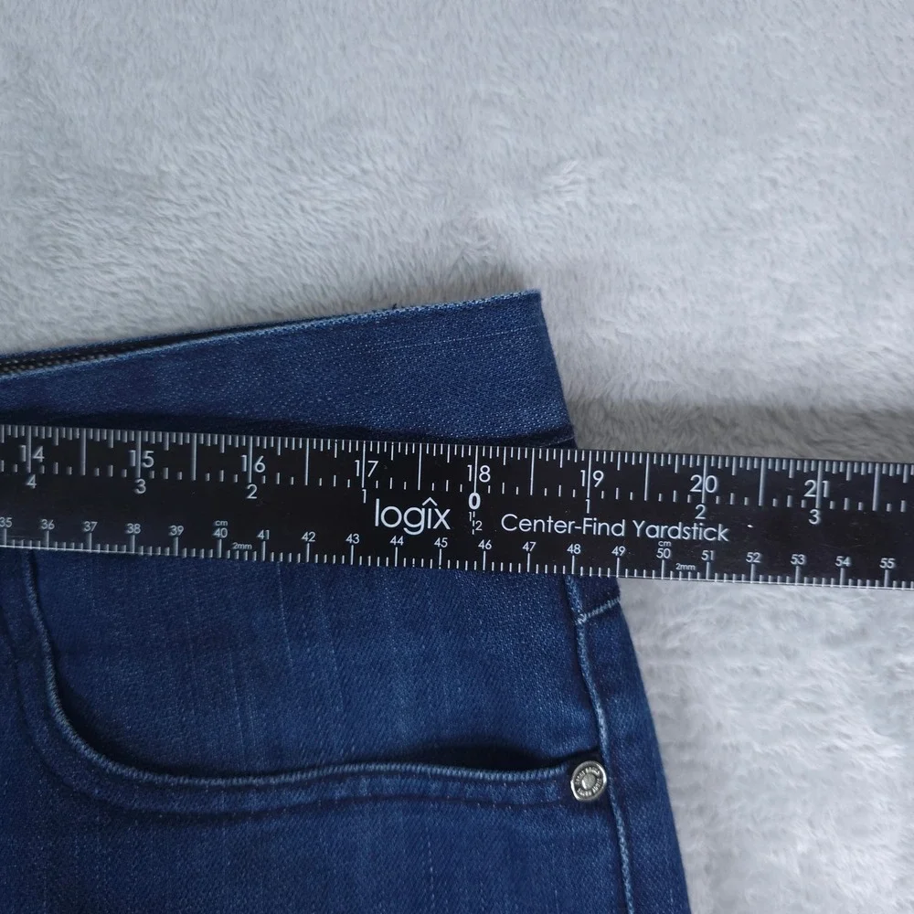 Stacy Adams Jeans Mens 38x34 Blue Denim Plaid Pocket Accents Cotton Casual